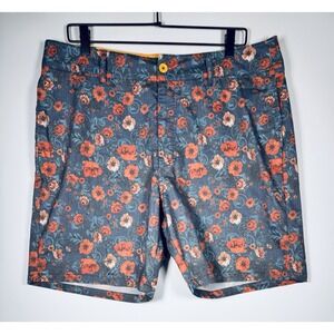 VAST Hybrid Shorts Mens 36 Blue Floral Surf Stretch Boardshort Walk Short